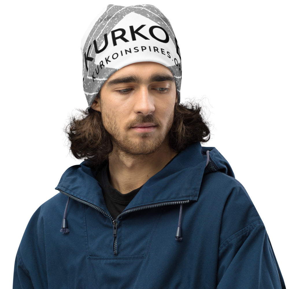 Issues All-Over Print Beanie by Paul Kurko