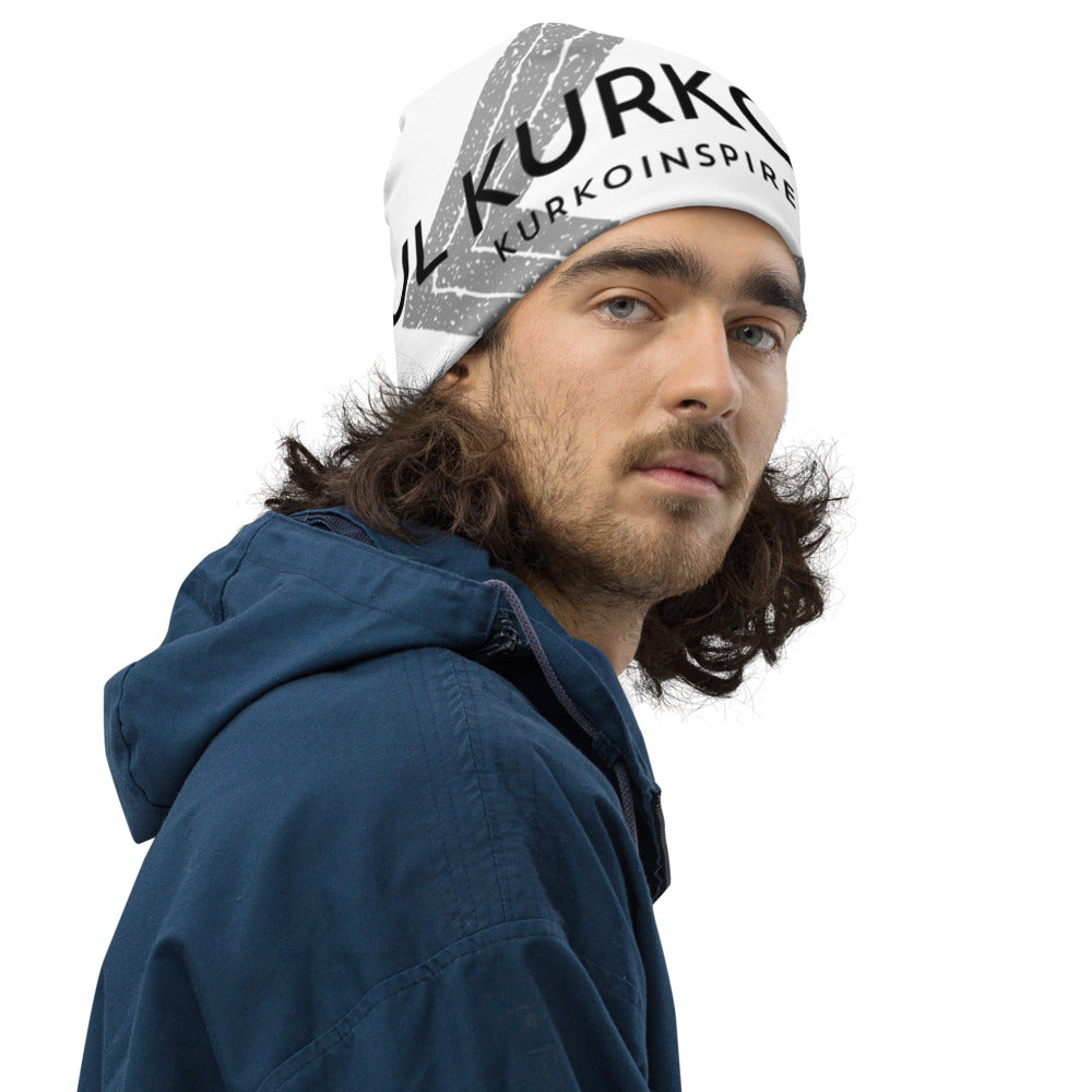 Issues All-Over Print Beanie by Paul Kurko