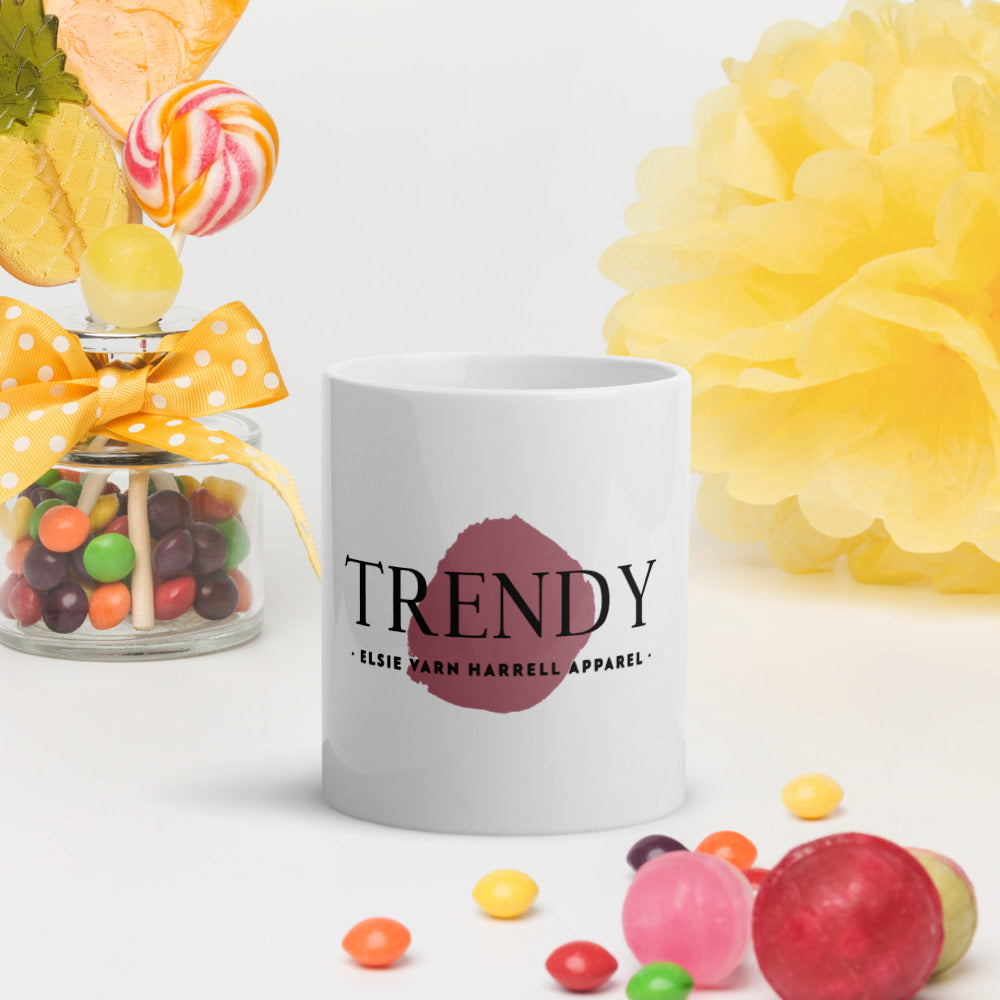 Trendy White Glossy Mug by Elsie Varn Harrell
